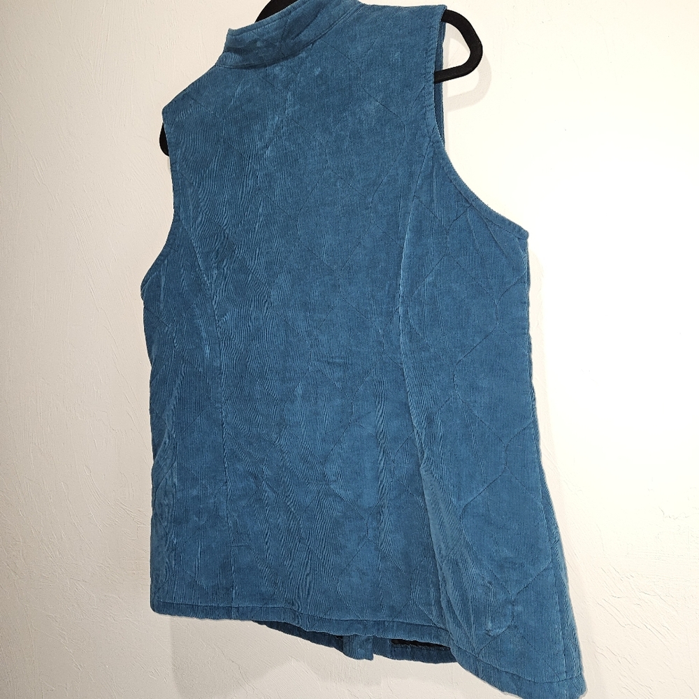 Habitat Vest Teal Quilted Corduroy Sleeveless Jacket Womens Size XL Extra Large - Picture 12 of 14